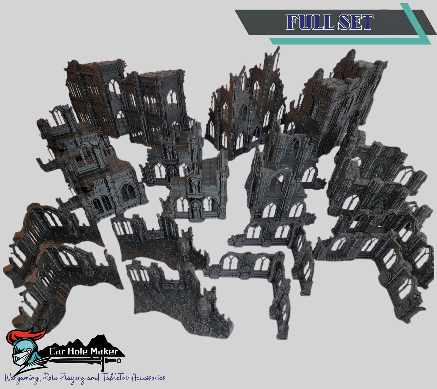 10th Edition Tournament Terrain Set – Modular Gothic Ruins for Competitive 28mm-32mm Sci-Fi Wargames & Grand Battles