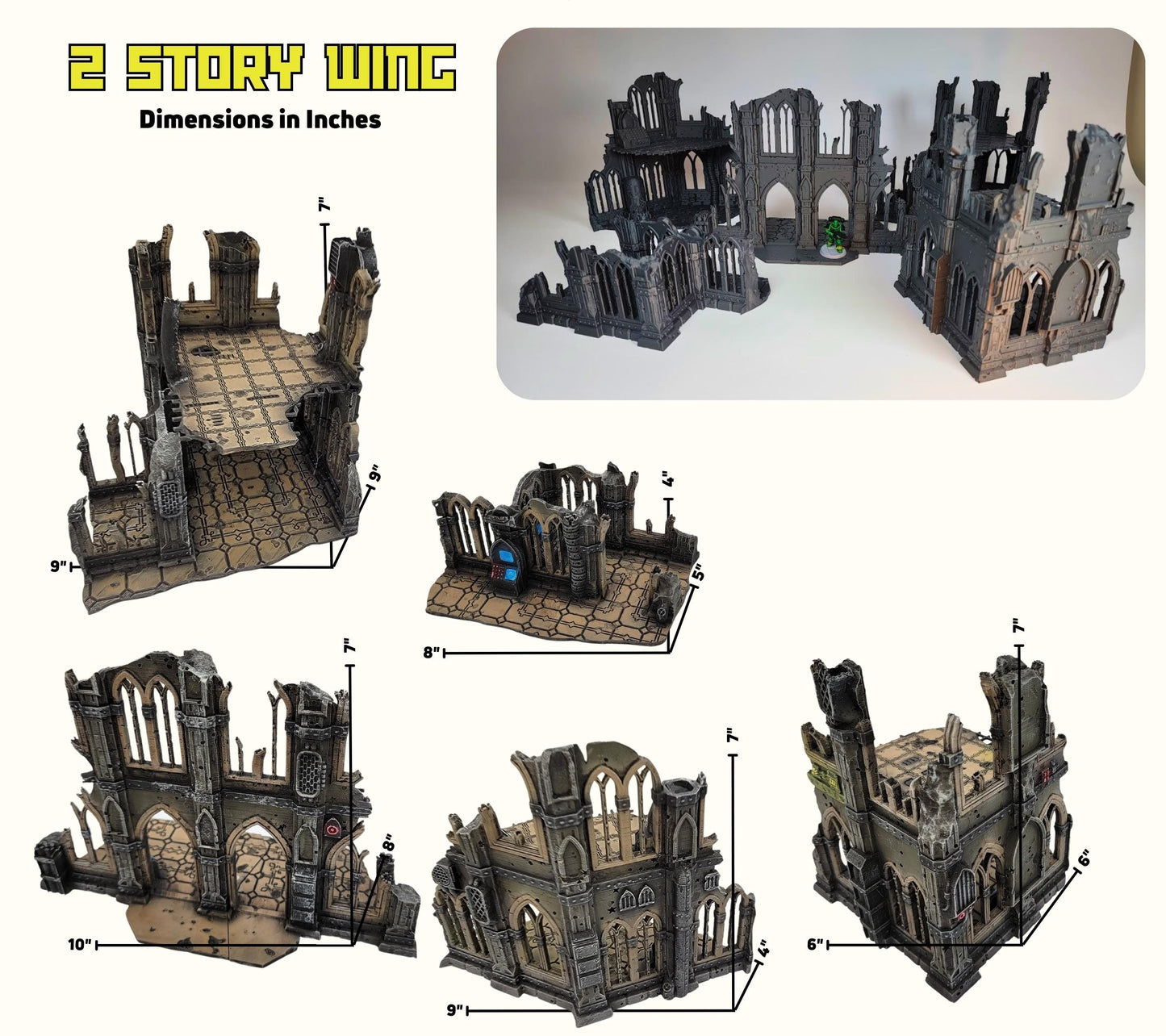 Full-Scale Modular Terrain – Domina Ferra HQ Gothic Fortress Set for 40K, Stargrave, Necromunda (28–32mm Compatible)