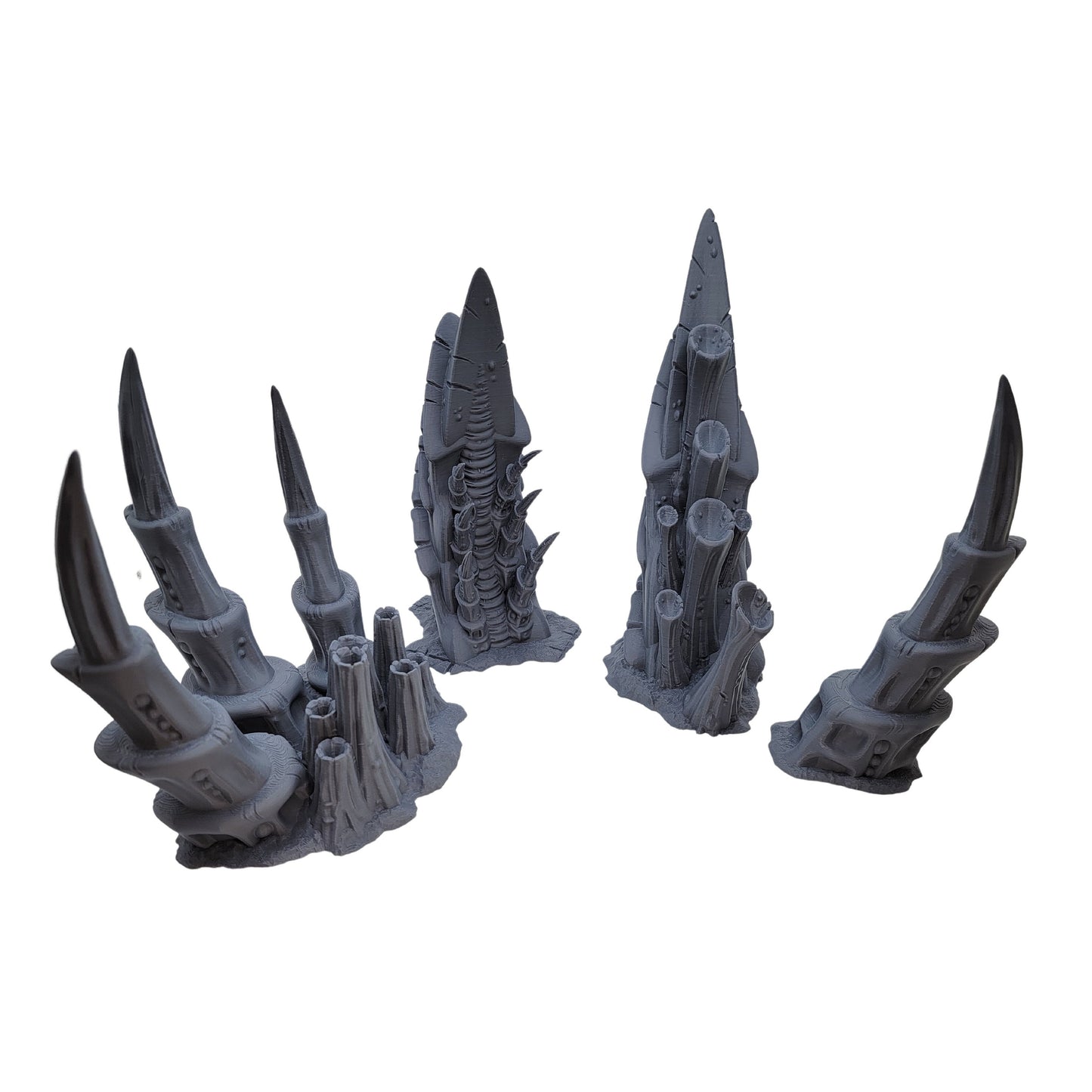 Alien Flora Terrain Set for 28mm–32mm Sci-Fi Wargames | 4 Organic Spires for Hive Worlds and Invasion Zones