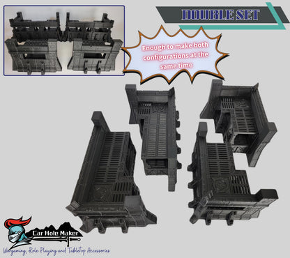 Heavy Fortification Terrain Set – Grimdark Walls and Bunkers for 40K, Kill Team, Necromunda & Infinity (28–32mm Full Battlefield Coverage)