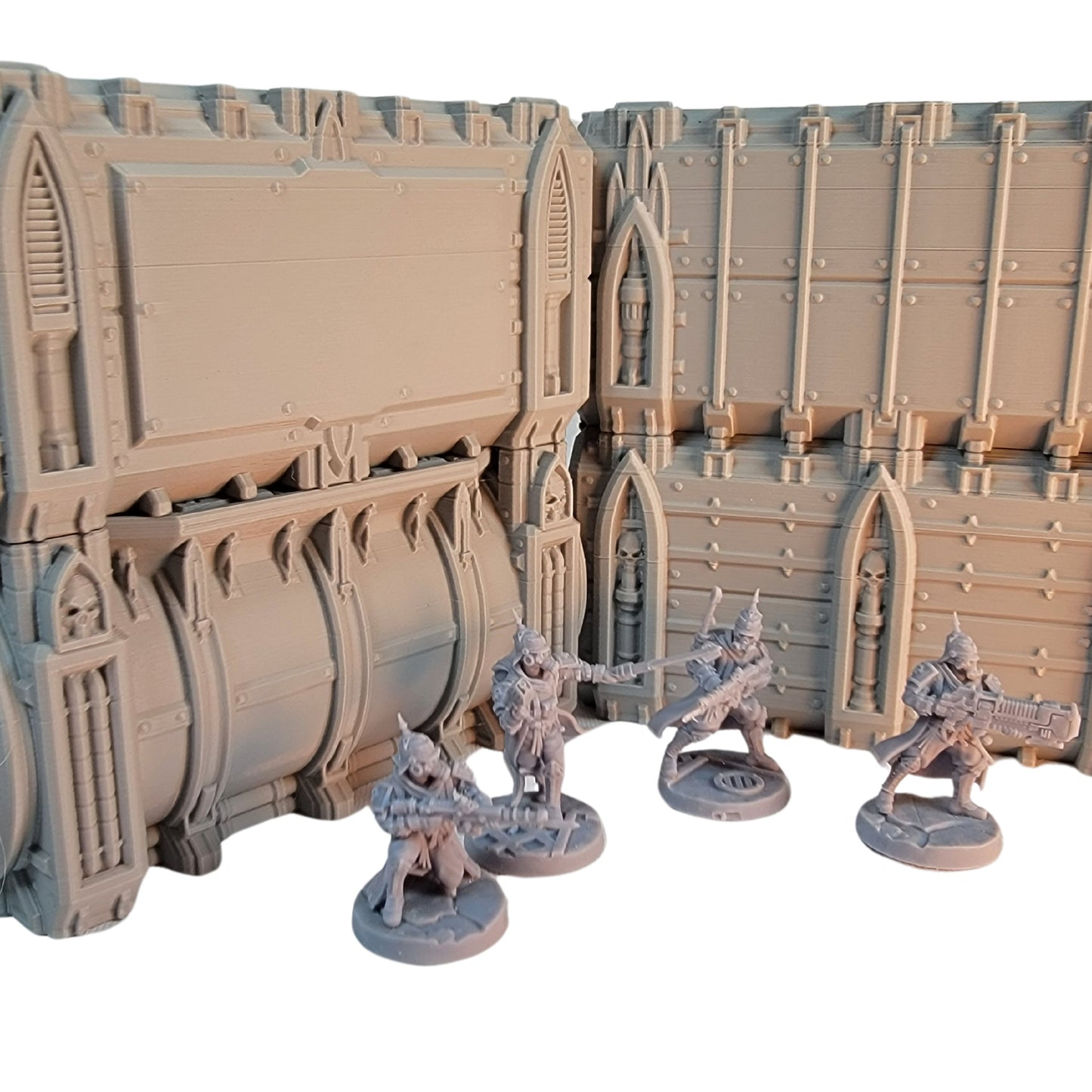 Containers 4 Piece Set, Tabletop Terrain Gothic Sci-Fi Scatter Smoke and Steel Series, 28mm Scale Rpg & Wargame Scenery, WTC dimensions