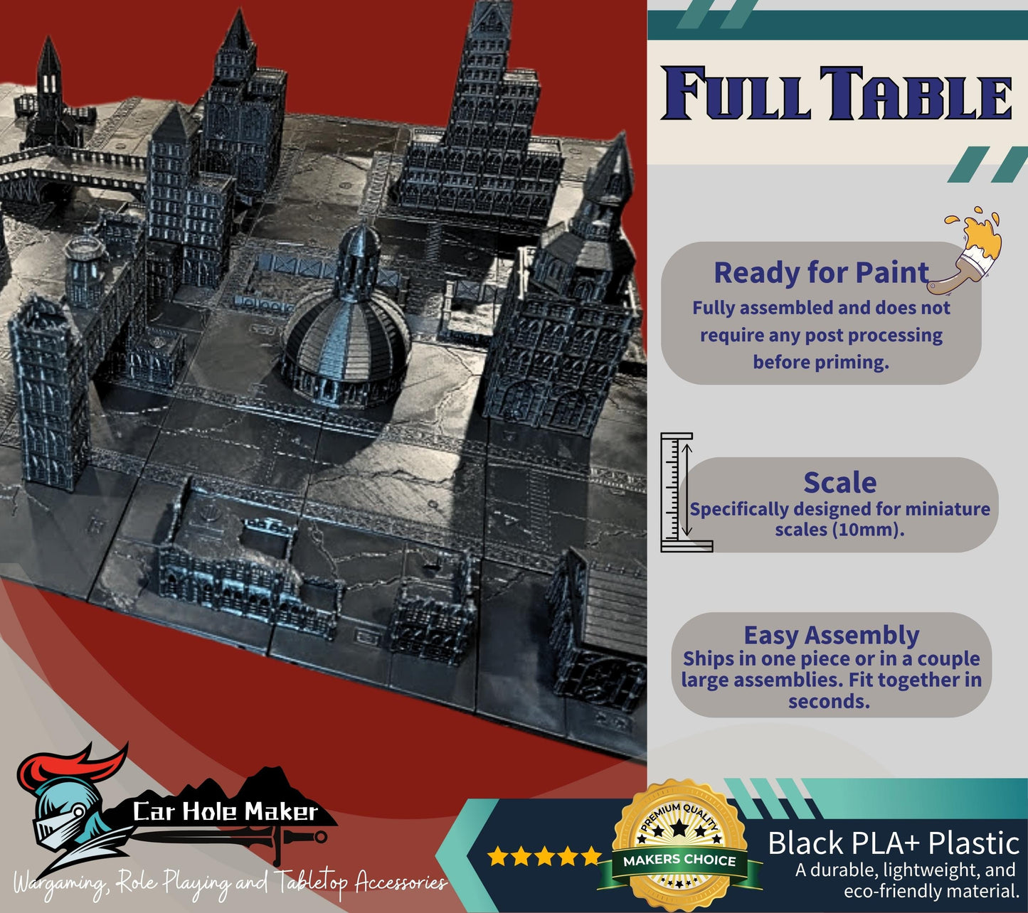 Epic Scale Modular Sci‑Fi Terrain Set for 6–8 mm Miniatures: Gothic Cathedral Centerpiece, Modular Ruins & Streets for Full Table Battles