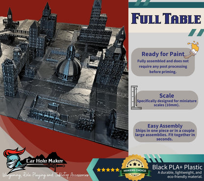 Epic Scale Modular Sci‑Fi Terrain Set for 6–8 mm Miniatures: Gothic Cathedral Centerpiece, Modular Ruins & Streets for Full Table Battles