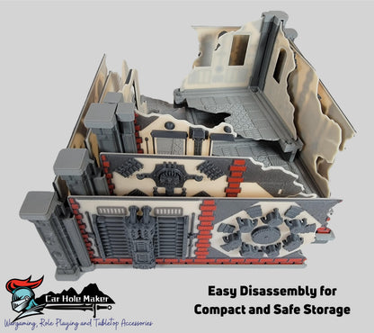 Full Color Mechanical Ruin Terrain Set – Multicolor 3D Printed Sci-Fi Walls & Crates for Kill Team, Necromunda, and 40K (28–32mm)