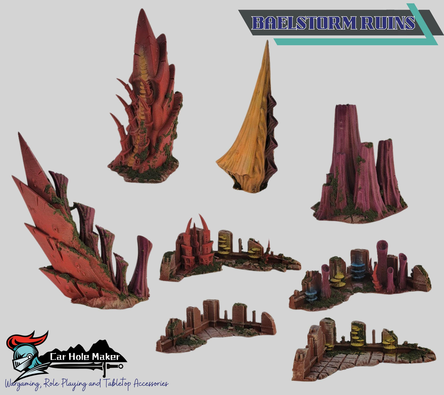 Alien-Infested Sci-Fi Ruins – Modular Terrain for 28mm-32mm Tabletop Wargames & RPGs