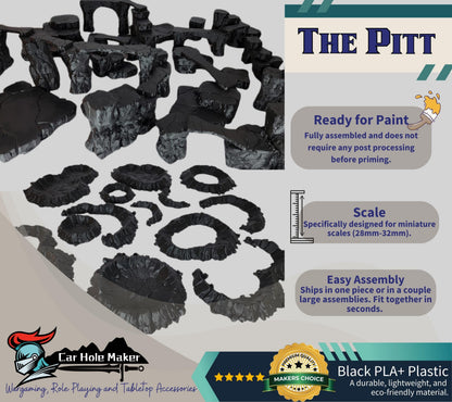 Rocky Desert Terrain – Modular Cliff & Crater Set for Sci-Fi Skirmish Games | Great for Frontier & Wasteland Battles (28–32mm Scale)