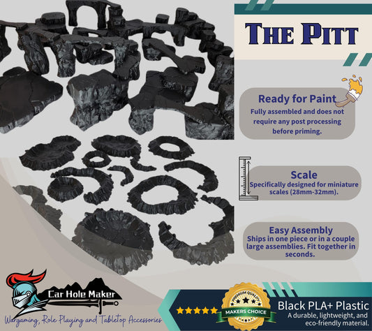 Rocky Desert Terrain – Modular Cliff & Crater Set for Sci-Fi Skirmish Games | Great for Frontier & Wasteland Battles (28–32mm Scale)