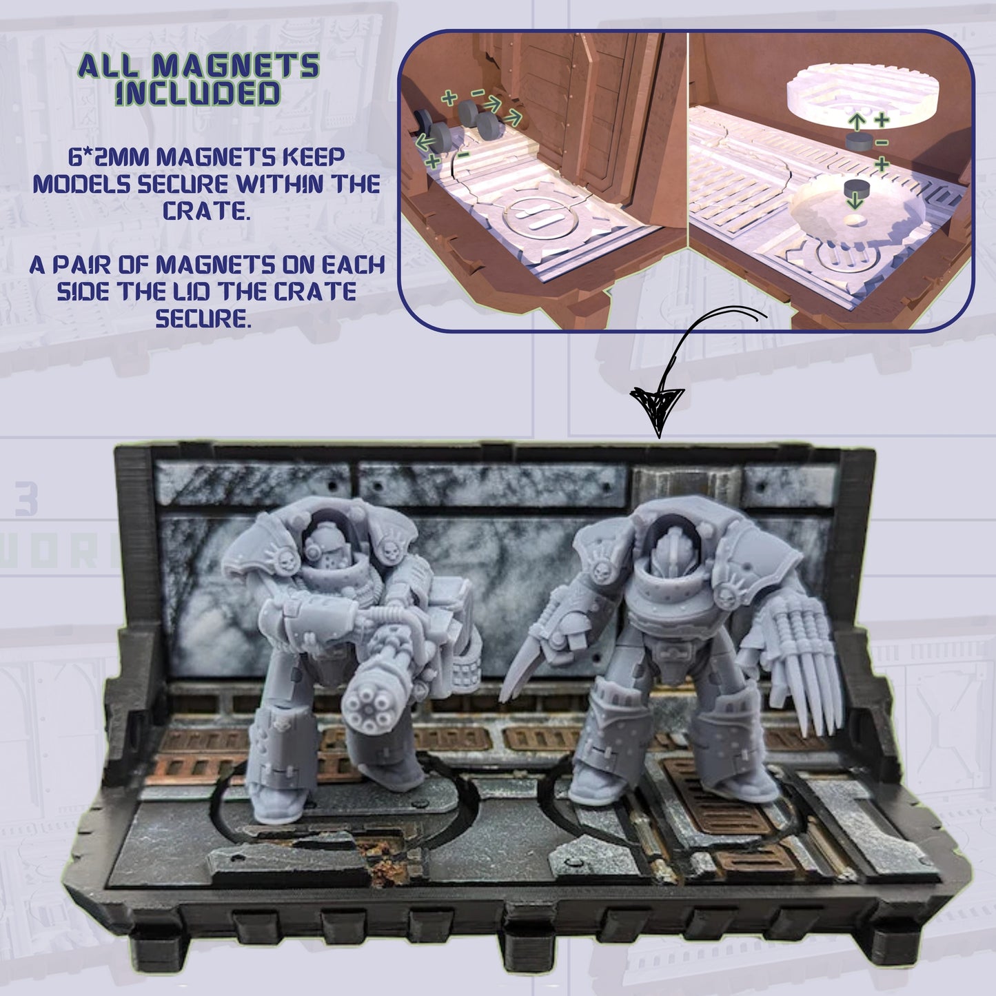 Modular Display & Transport Box – Shrine Crate Terrain for 28–40mm Miniatures