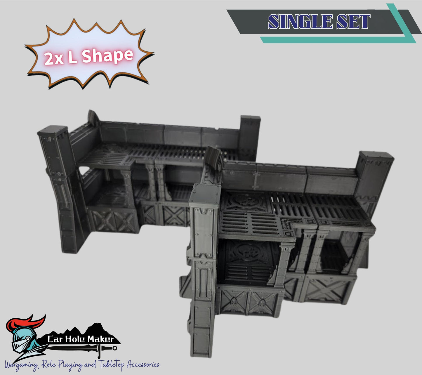 Heavy Fortification Terrain Set – Grimdark Walls and Bunkers for 40K, Kill Team, Necromunda & Infinity (28–32mm Full Battlefield Coverage)