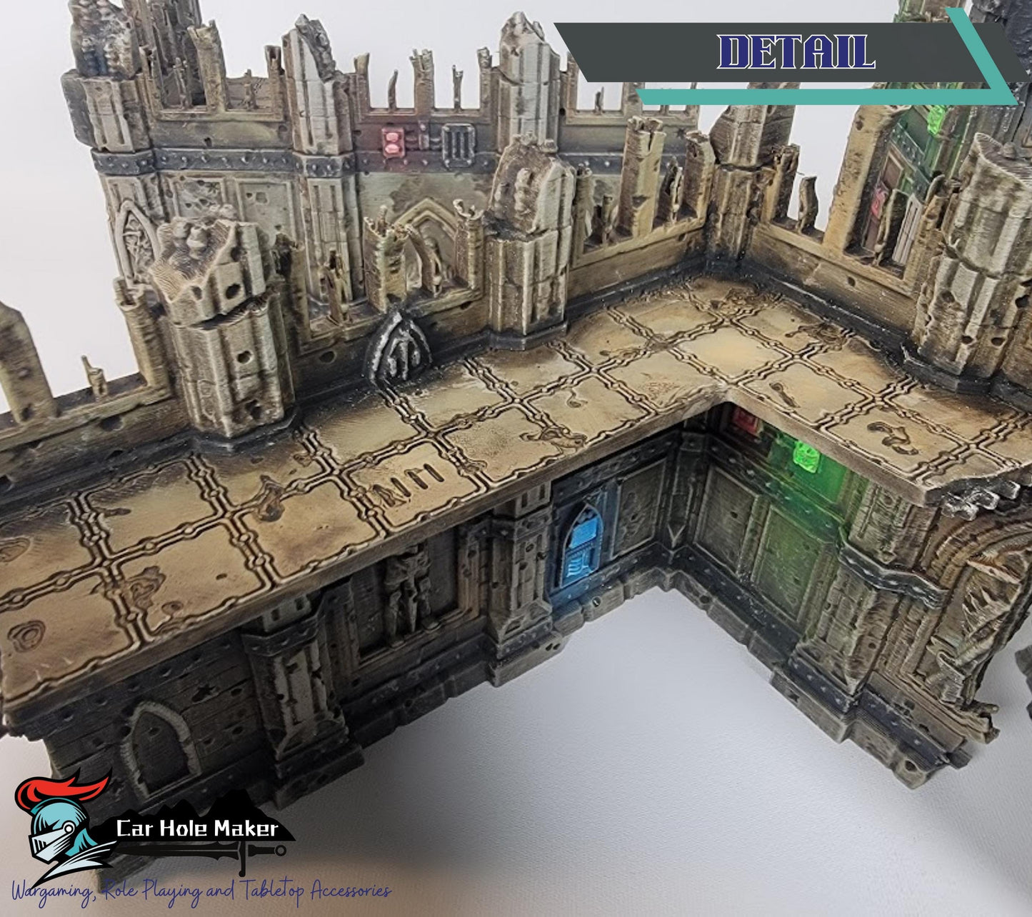 Tournament Terrain Set – Gothic Ruins with LOS Blocking & Platforms, Compatible with 28–32mm Sci-Fi Wargames and 10th Edition Match Play