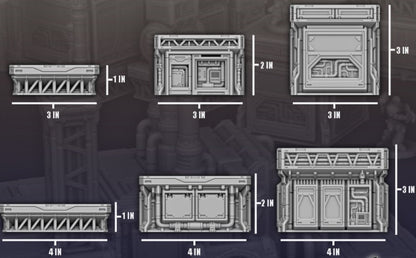Modular Industrial Terrain Set for 28mm–32mm Sci-Fi Games | Stackable Platforms & Walkways