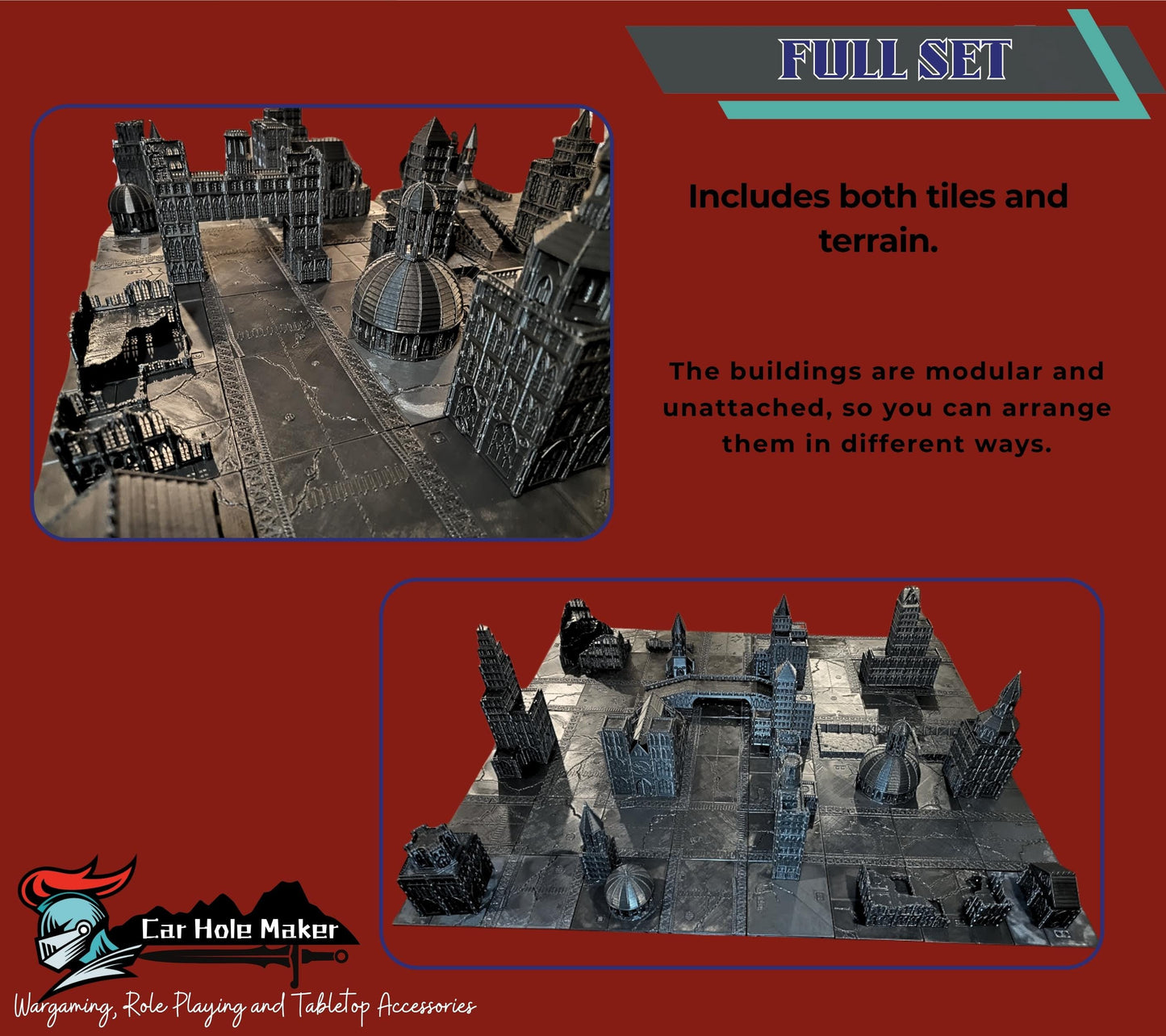 Epic Scale Modular Sci‑Fi Terrain Set for 6–8 mm Miniatures: Gothic Cathedral Centerpiece, Modular Ruins & Streets for Full Table Battles