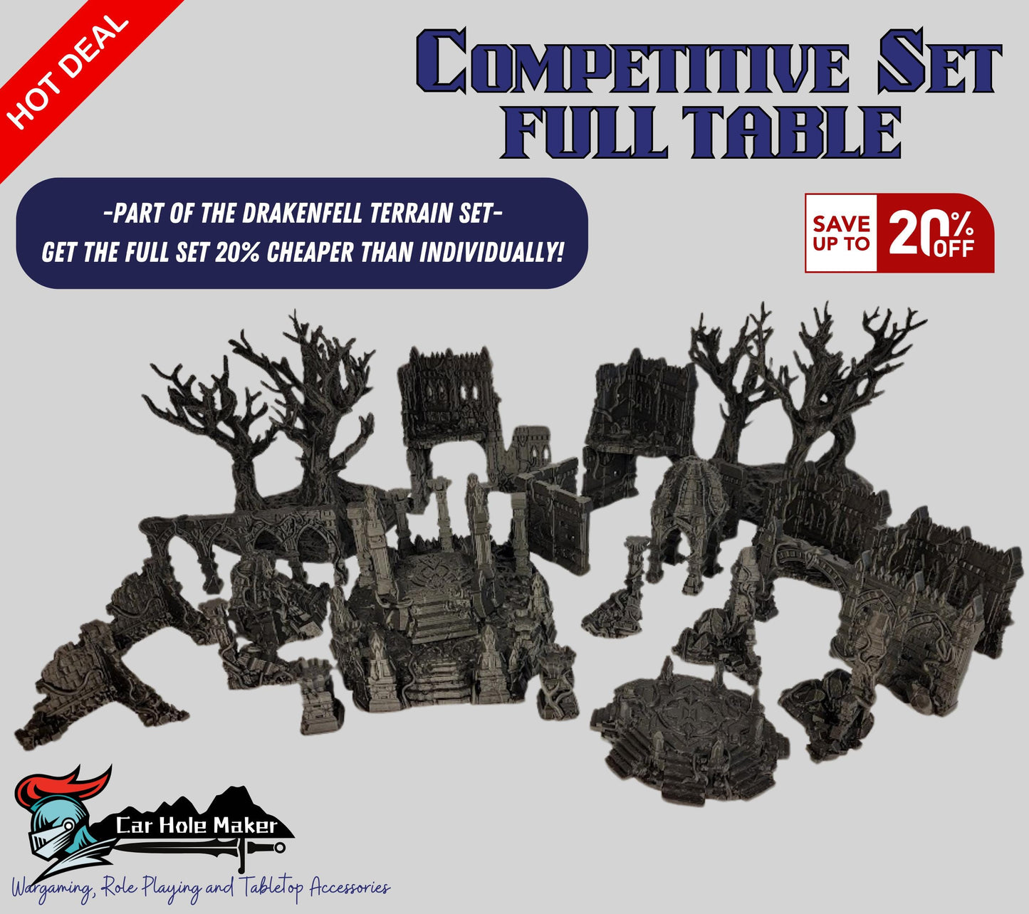 Fantasy Forest Terrain – Gnarled Trees & Scenic Bases for RPGs & Wargaming | 28–32mm Scale, Unpainted & Customizable for Gothic Tables