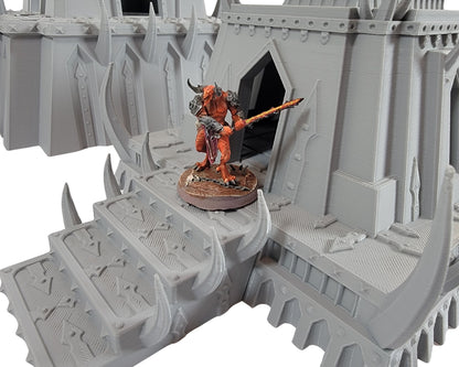 Bloodstone Bastions - 13 Part Set - Wargaming Terrain and Scenery. Crimson Anomaly Terrain Series. Fits 40k World Eaters and Khorne Daemons