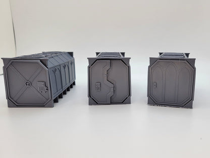 WARGAME SHIPPING CONTAINERS, Tabletop Terrain Gothic Sci-Fi Scatter Imperial Sector, Rpg & Wargame Scenery