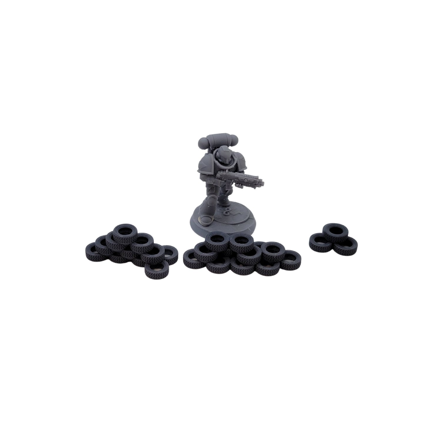 Unleash the Power of Ruins: Scatter Terrain Set of Barrels and Tires for Epic RPG & War Game Battles!