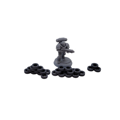 Unleash the Power of Ruins: Scatter Terrain Set of Barrels and Tires for Epic RPG & War Game Battles!
