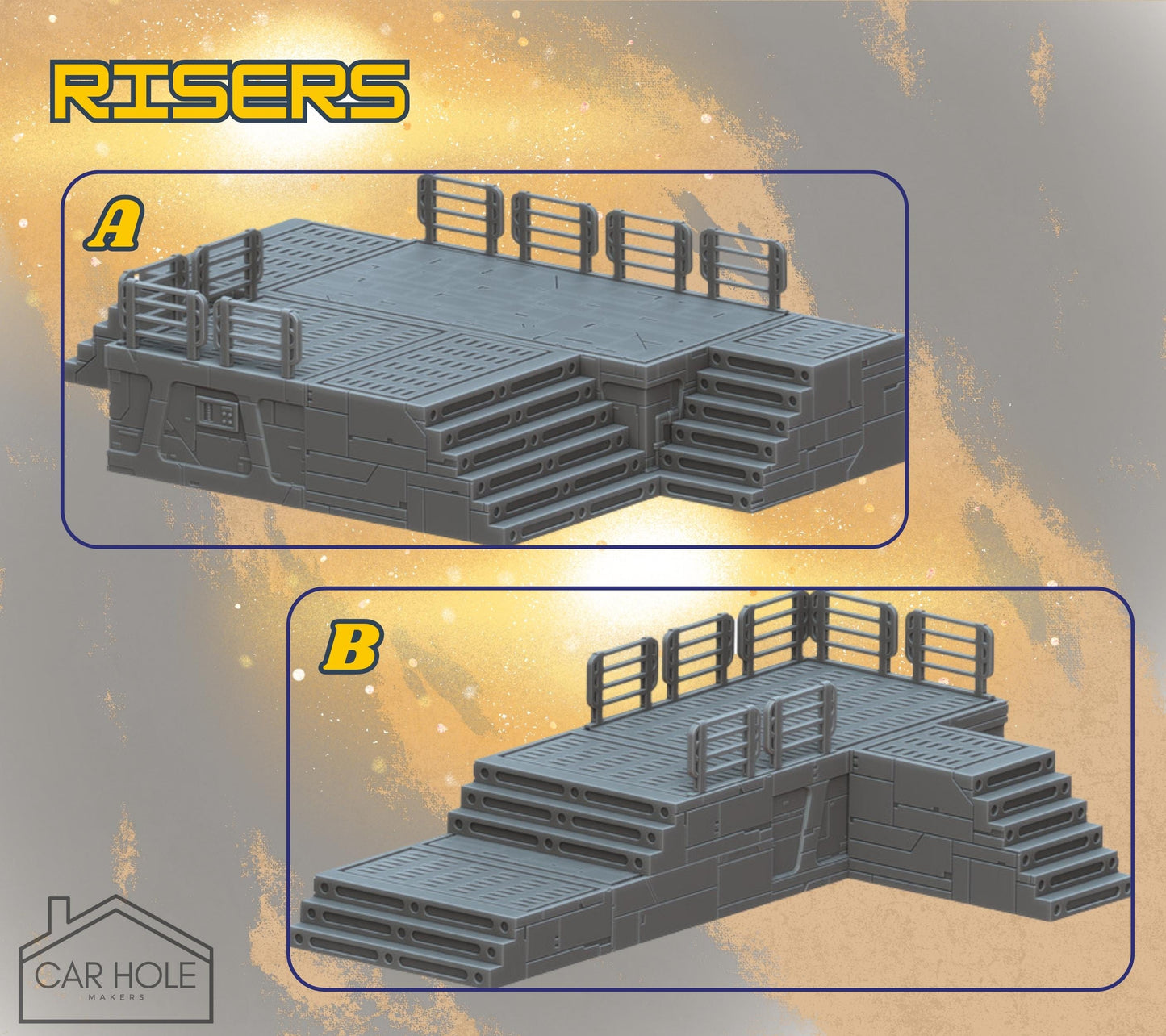 Sci-Fi Outpost Terrain Set – Modular Buildings and Elevated Walkways for Narrative & Competitive Play