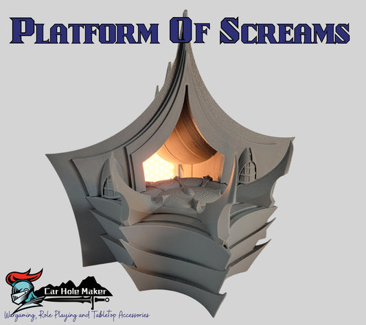 Platform of Screams Dark Elf City. Sci-Fi Wargaming terrain Turrets, Spires, Fortress, Webway Gates and Towers for your xenos battlefields.