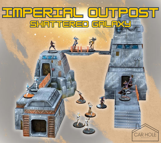 Sci-Fi Outpost Terrain Set – Modular Buildings and Elevated Walkways for Narrative & Competitive Play