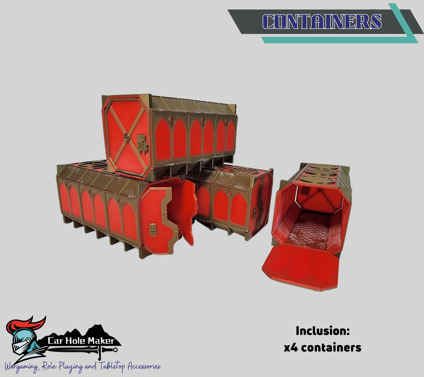 Full Color Mechanical Ruin Terrain Set – Multicolor 3D Printed Sci-Fi Walls & Crates for Kill Team, Necromunda, and 40K (28–32mm)