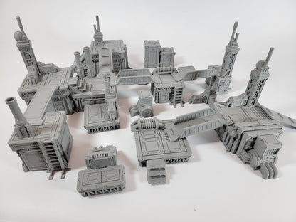 Modular Industrial Terrain Set for 28mm–32mm Sci-Fi Games | Stackable Platforms & Walkways