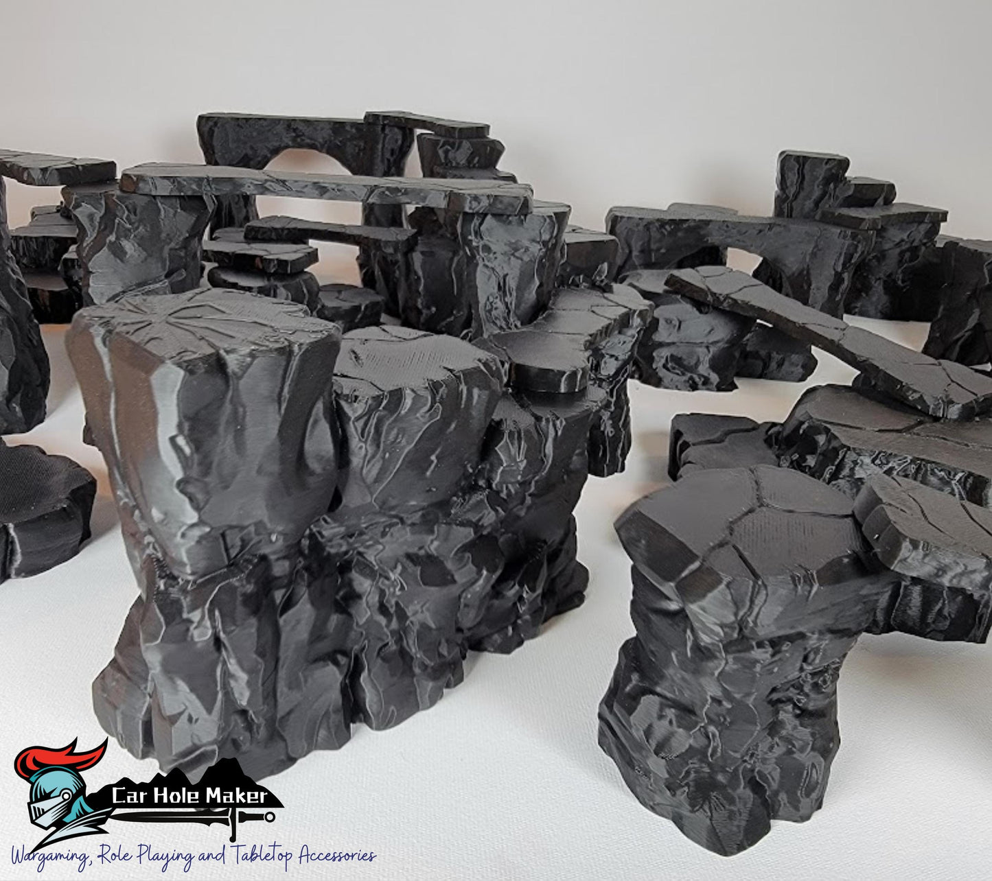 Rocky Desert Terrain – Modular Cliff & Crater Set for Sci-Fi Skirmish Games | Great for Frontier & Wasteland Battles (28–32mm Scale)