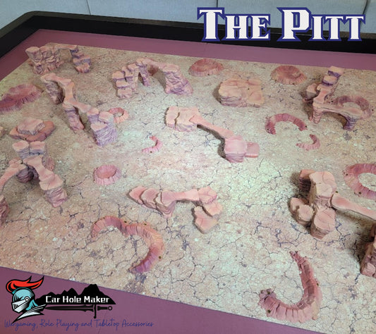 Rocky Desert Terrain – Modular Cliff & Crater Set for Sci-Fi Skirmish Games | Great for Frontier & Wasteland Battles (28–32mm Scale)