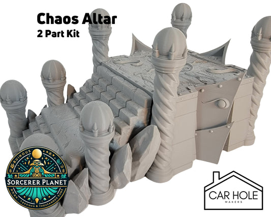 Chaos Altar - 2 Part Set Wargaming Terrain and Scenery. Sorcerers Planet Terrain Series. Fits 40k Thousand Sons and Tzeentch Daemons