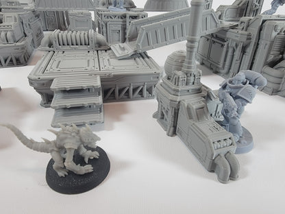 Modular Industrial Terrain Set for 28mm–32mm Sci-Fi Games | Stackable Platforms & Walkways