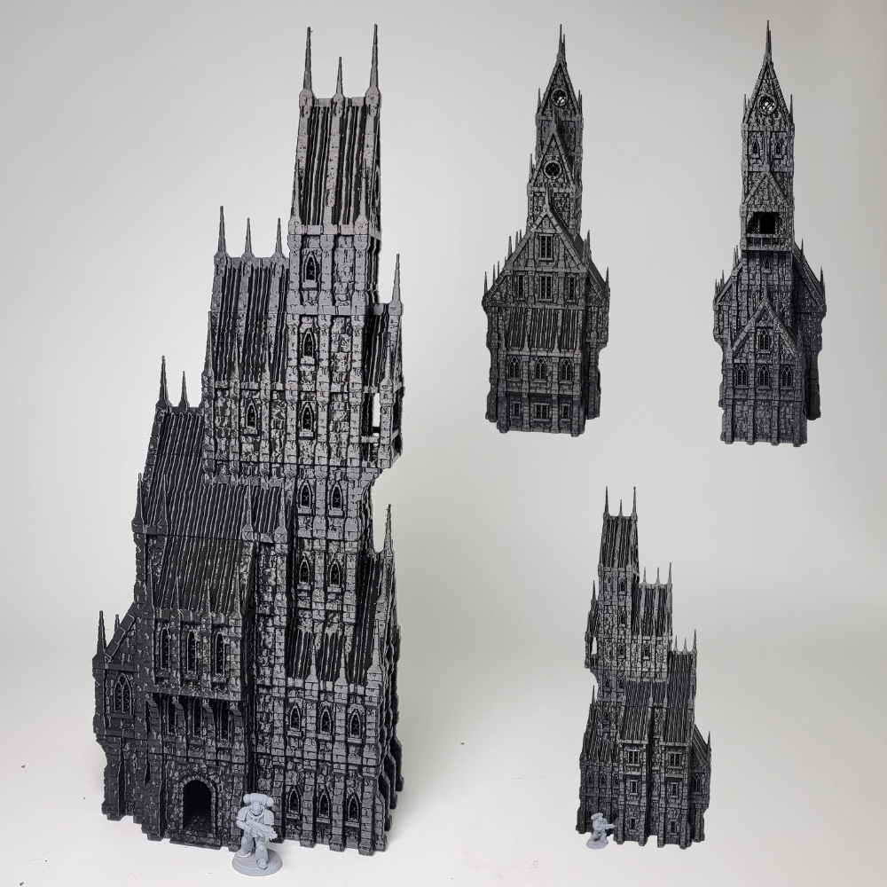 Gothic Manor Terrain Tower – 28mm Fantasy Modular Ruin with Playable Interiors