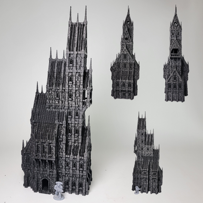 Gothic Manor Terrain Tower – 28mm Fantasy Modular Ruin with Playable Interiors