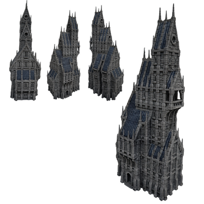 Gothic Manor Terrain Tower – 28mm Fantasy Modular Ruin with Playable Interiors