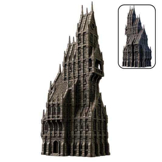 Gothic Manor Terrain Tower – 28mm Fantasy Modular Ruin with Playable Interiors