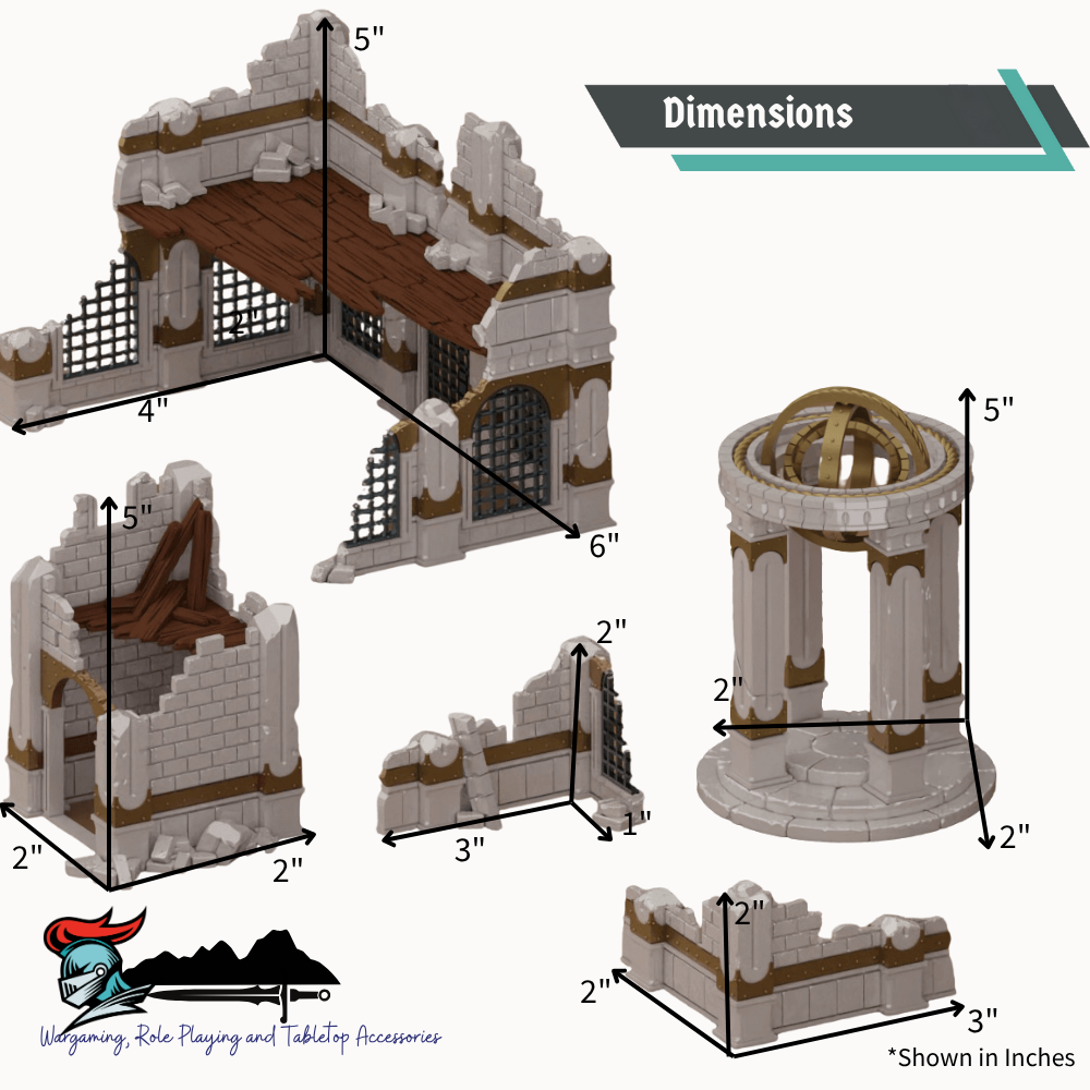 Destroyed Jail Skirmish Outpost – Multi-Level Gothic Ruin Terrain for 28mm Tabletop