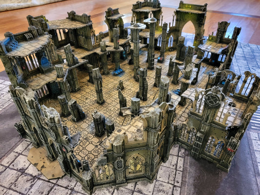 Imperialis HQ Tabletop Terrain, Gothic Sci-Fi Ruins Bundle Imperial Sector, 28mm Rpg & Wargame Scenery, 40k Tournament Game Set
