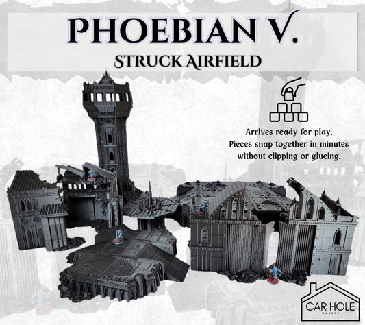 Sci-Fi Airfield Buildings – Control Tower, Ruins & Platforms for 28mm Wargames