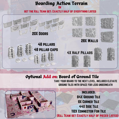 Boarding Action Kill Team Terrain: Modular Terrain for Tabletop Wargames & RPGs, Working Doors, Xenos Terrain, Sci Fi Floor Tiles