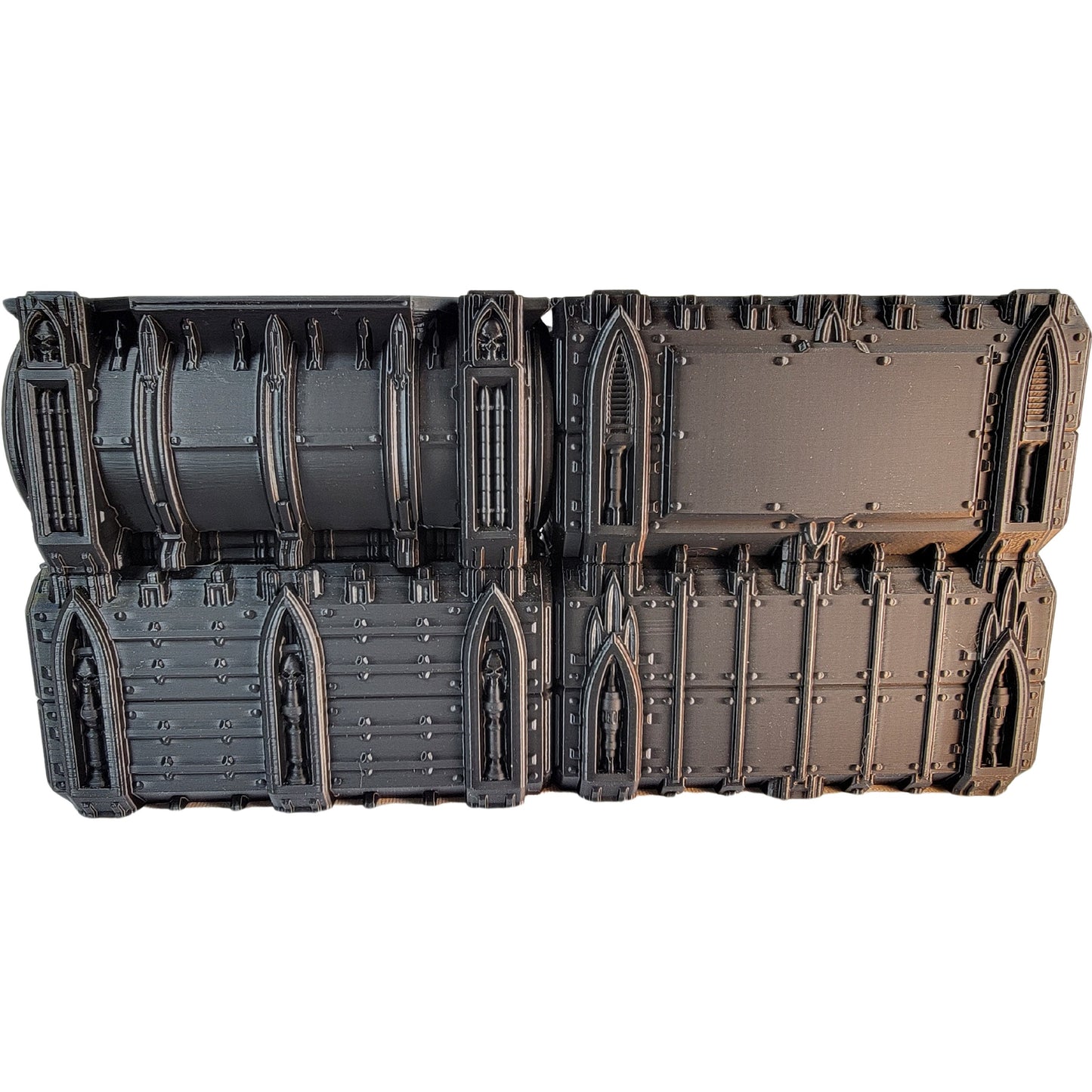 Containers 4 Piece Set, Tabletop Terrain Gothic Sci-Fi Scatter Smoke and Steel Series, 28mm Scale Rpg & Wargame Scenery, WTC dimensions