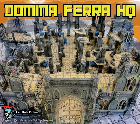 Full-Scale Modular Terrain – Domina Ferra HQ Gothic Fortress Set for 40K, Stargrave, Necromunda (28–32mm Compatible)