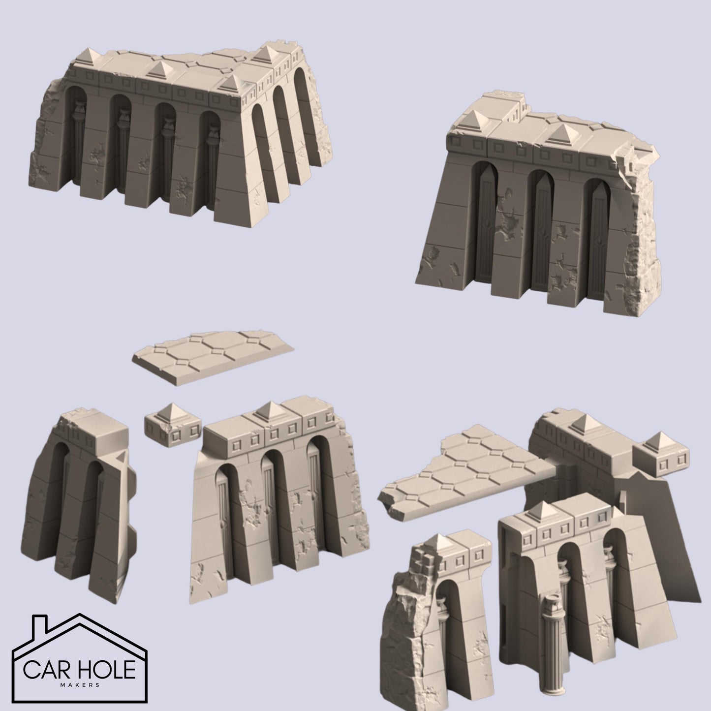 EPIC Wargame Terrain: Planet Krotone Ruins. Scenery at a 6mm to 8mm scale. Sorcerous Planet Claimed by Ruinous Powers Ravaged by War Terrain