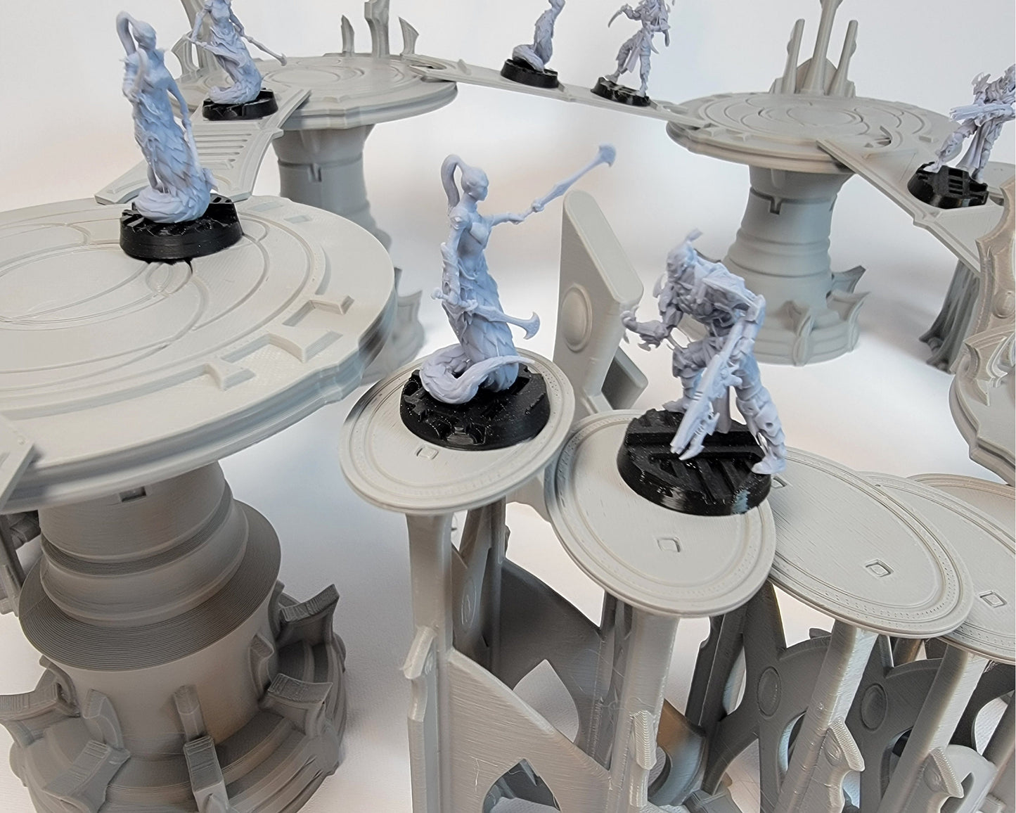 Elven Platforms Space Elves War Game Skirmish terrain. Platforms, Ramps, Barricades and Stairs for your Xenos tabletop battlefields.