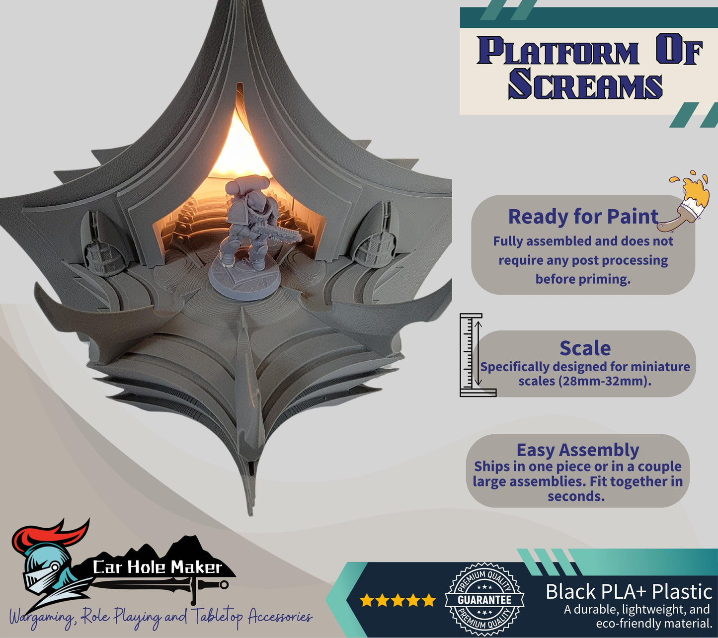 Platform of Screams Dark Elf City. Sci-Fi Wargaming terrain Turrets, Spires, Fortress, Webway Gates and Towers for your xenos battlefields.