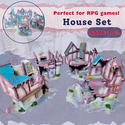 Briarwood Shop Ruins 2 RPG Terrain: Battle Damaged Shop for Dungeons and Dragons and 28mm Wargames - Dark Realms Series