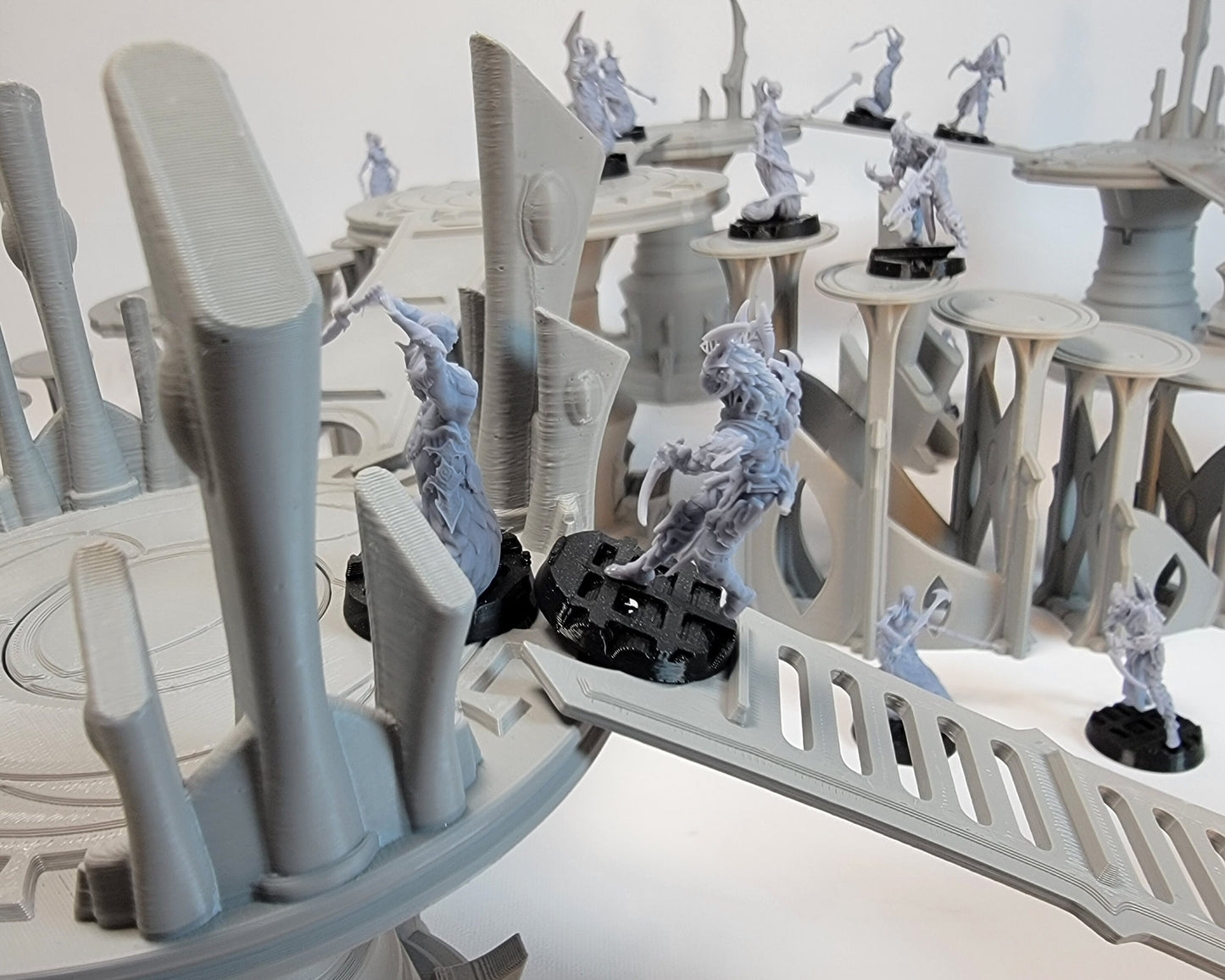Elven Platforms Space Elves War Game Skirmish terrain. Platforms, Ramps, Barricades and Stairs for your Xenos tabletop battlefields.