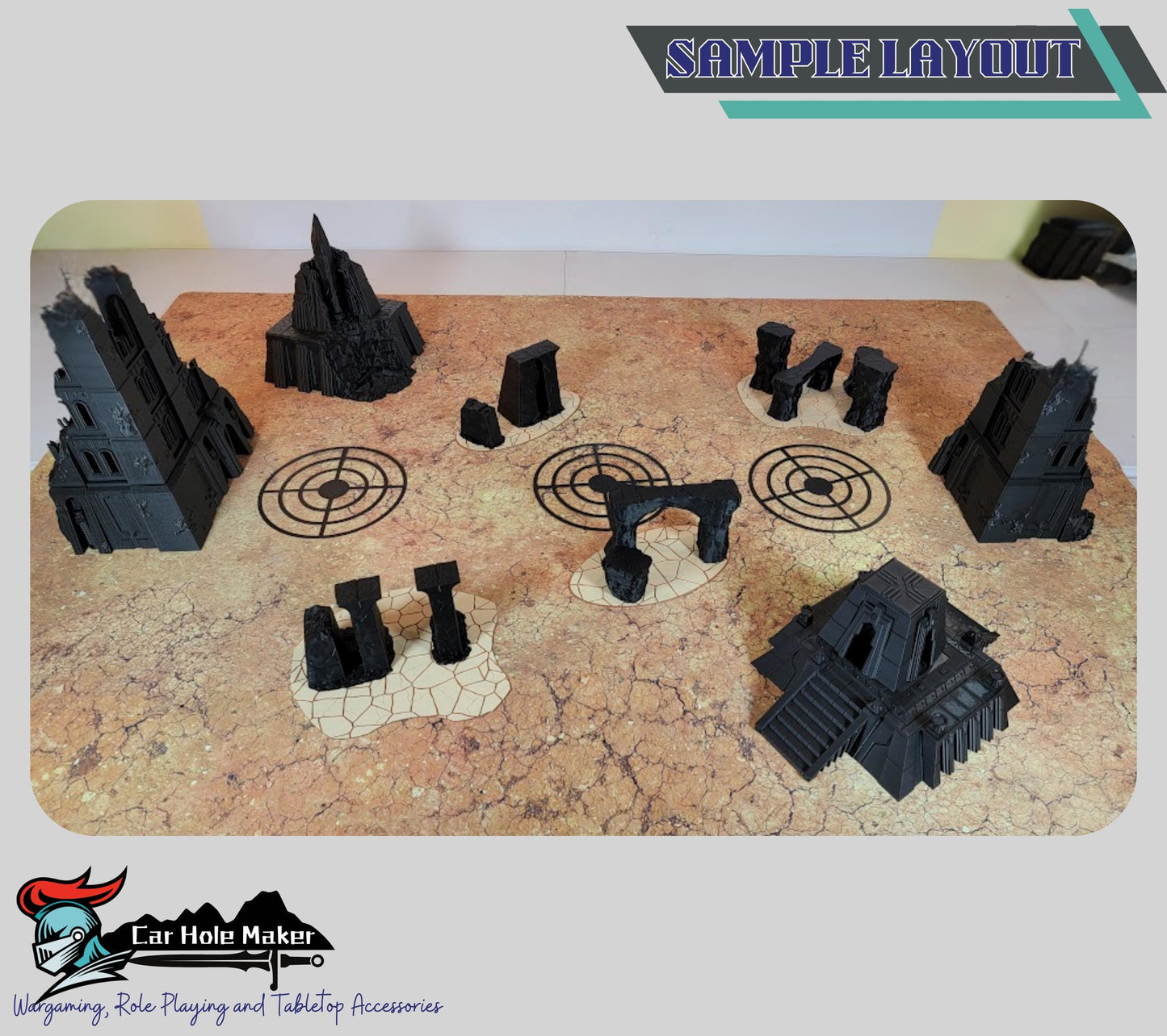 Modular Desert Terrain – Ruins, Arches & Temples for Fantasy Wargames, Tabletop RPGs, and Skirmish Play | Compatible with 28mm–32mm Minis
