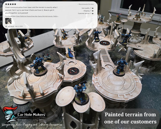 Elven Platforms Space Elves War Game Skirmish terrain. Platforms, Ramps, Barricades and Stairs for your Xenos tabletop battlefields.
