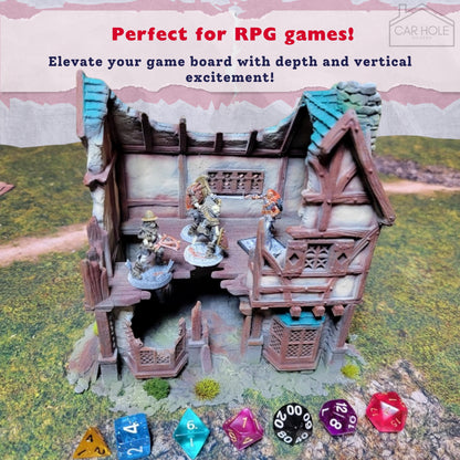 Briarwood Shop Ruins 2 RPG Terrain: Battle Damaged Shop for Dungeons and Dragons and 28mm Wargames - Dark Realms Series
