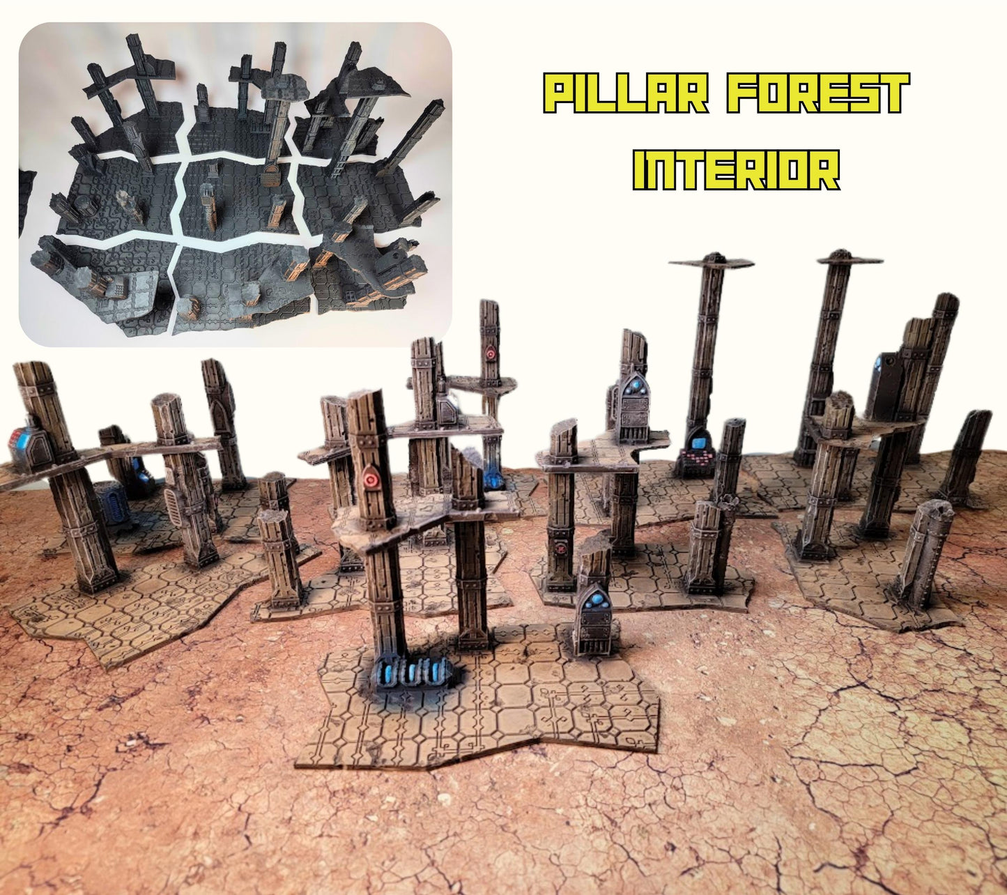 Full-Scale Modular Terrain – Domina Ferra HQ Gothic Fortress Set for 40K, Stargrave, Necromunda (28–32mm Compatible)