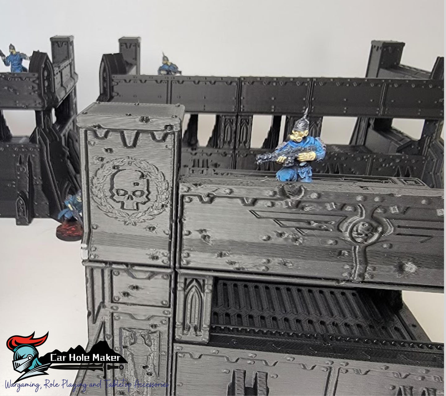 Heavy Fortification Terrain Set – Grimdark Walls and Bunkers for 40K, Kill Team, Necromunda & Infinity (28–32mm Full Battlefield Coverage)
